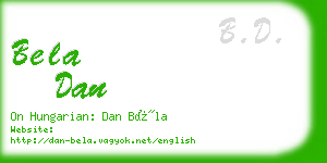 bela dan business card